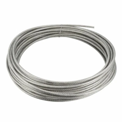 £23.66 • Buy Stainless Steel Wire Rope Cable 4mm X16m 8 Gauge PVC Coated Hoist Grinder Pulley