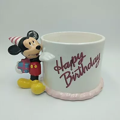 Disney Mickey Mouse TeleFlora Birthday Cake Ceramic Planter Flower Vase  • $14.99