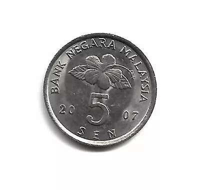 World Coins - Malaysia 5 Sen 2007 Coin KM# 50 • $4.20