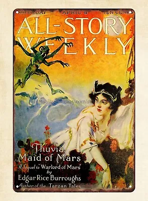 All Story Weekly 1916 Magazine Cover Metal Tin Sign Decorative Wall Plaques • $15.92