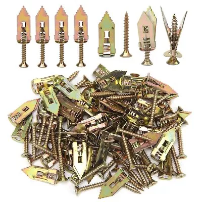 50/100PCS Self Drilling Drywall Anchors Screws Hollow Wall Anchor Expansion Kit • $14.99