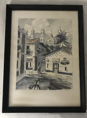 Vintage 1950’s/60’s Watercolor Painting Signed. Taxco Mexico Very Nice! • $40
