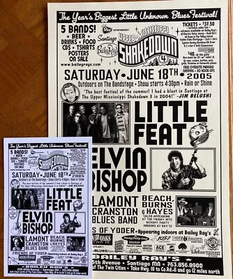 11x17 Shakedown Fest 4 Lamont Cranston Little Feat Elvin Bishop Poster Pkg. 2005 • $20