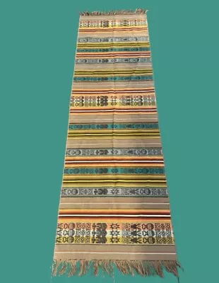 Table Runner Tapestry Stripped Fringe 20 'x 65  From Mexico • $8.99