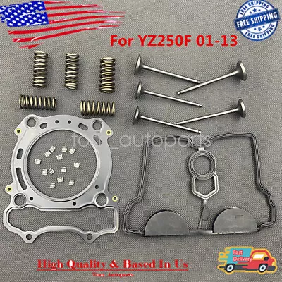 Cylinder Head Gasket And Intake Exhaust Valve Kit Fits Yamaha YZ250F 2001-2013 • $42.88