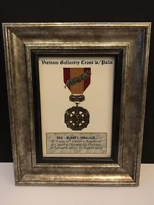 VIETNAM GALLANTRY CROSS W/PALM ~ 5x7 Medal Print With Rank Name Unit Etc. • $7.95