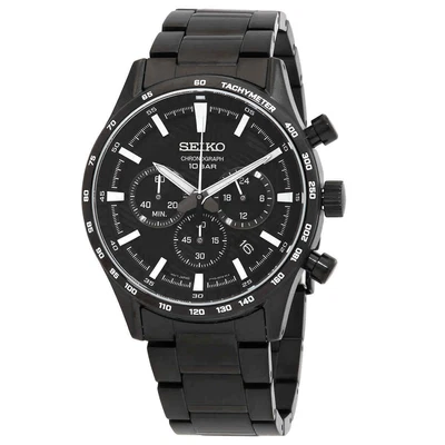 $198.63 • Buy Seiko Chronograph Quartz Black Dial Men's Watch SSB415P1