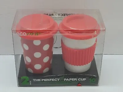 Set Of 2 Eco One The Perfect Not Paper Cup Insulated Ceramic Cup Spillproof Lid • $24.99