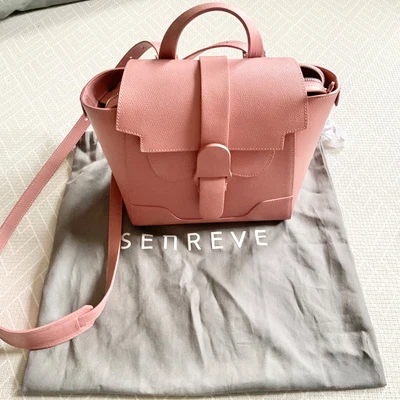 $695 • Buy Clean RARE SENREVE Mini MAESTRA Handbag Backback Bag Mauve Pink Silver Hardware