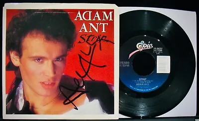 ADAM ANT~Signed STRIP & YOURS YOURS YOURS Picture Sleeve & 45~Punk~Glam Rock • £39.57