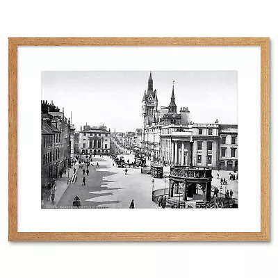 £24.99 • Buy Aberdeen Castle Street Buildings Scotland Old Bw Photo Framed Art Print 12x16 