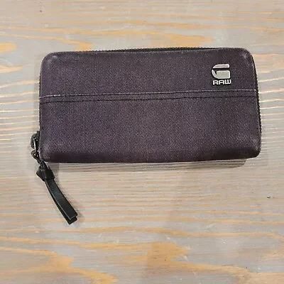 G Star Raw 1 Clutch 8 X4  Wallet Denim Chambray Style Zipper Card/Coin Case • $49.99