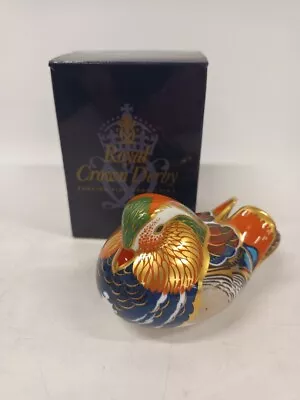 Royal Crown Derby Bone China Paperweight Mandarin Duck In Original Box  • £29.99