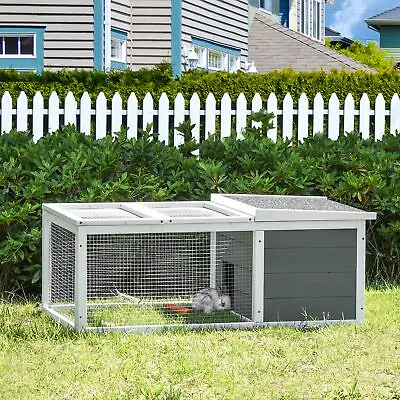 Rabbit Hutch Small Animal Cage Pet Run Cover With Water-resistant Asphalt Roof • £79.99