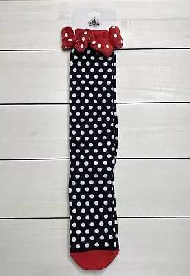 Disney Parks Minnie Mouse Bow Black White Polka Dot Socks Adult • $15