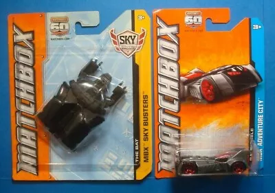 Lot 2012 MatchBox BATMAN *MBX BATMOBILE & The BAT* DARK KNIGHT**MINT In PACKAGE* • $21.84