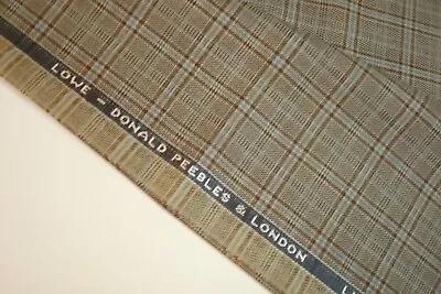 3 Yds Lowe Peebles WOOL Luxury Merino Fabric Suiting 10 Oz Brown Plaid 108  BTP • $39.99