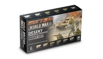 70208 WW2 Desert British & German Armour And Infantry Vallejo Flames War Paint • $17.50