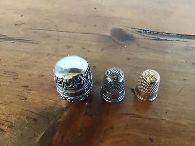 ~~F & B STERLING Silver Repousse Thimble Holder Case/ GOLD & Sterling Thimbles~~ • $245