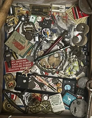 Huge Vintage Junk Drawer Lot Metal Lighter Treasures Pins Tie Clips Estate • $3.25