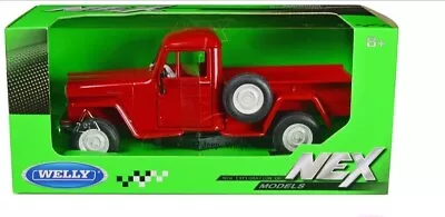 1947 Jeep Willys Pickup Dark Red 1/24 Diecast Model Car By Welly 24116 • $27.99