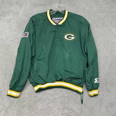 Green Bay Packers Jacket Boys Medium Green NFL Pro Line Wind Shirt Emboridered  • $13.88