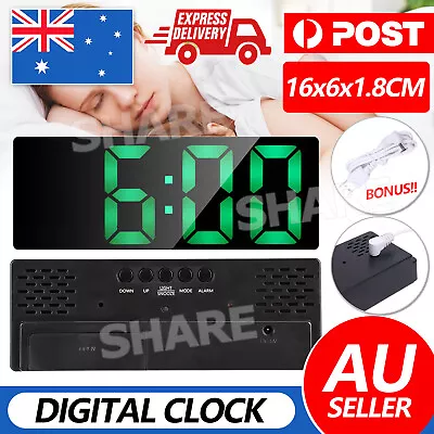 $12.95 • Buy LED Digital Clock Desk Table Snooze Alarm Time Temperature Display USB Dimmable