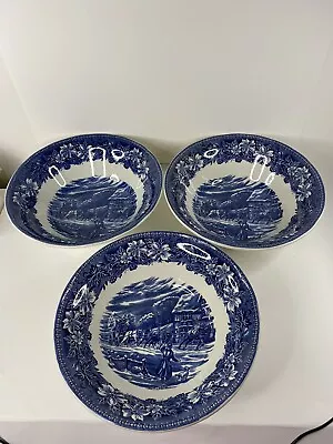 3 X Royal Tudor Ware Staffordshire Coaching Taverns Large Serving Bowl 25.5cm • £16.99