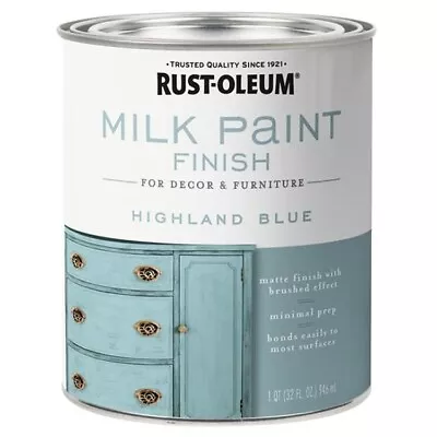 Rust-Oleum 331050 Milk Paint Finish HIGHLAND BLUE Qt • $27.99