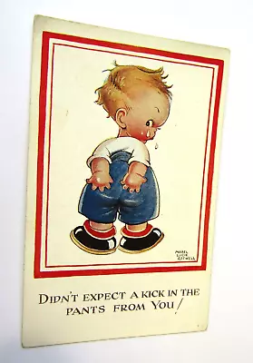 Didn't Expect A Kick - Old Mabel Lucie Attwell Humorous / Child Postcard • £2.20