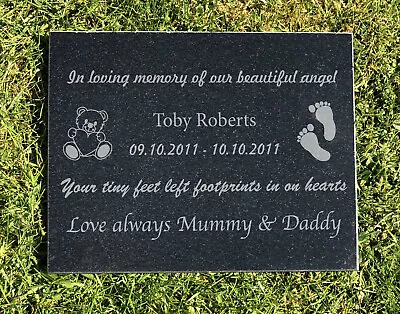 Personalised Baby Child Granite Memorial Grave Plaque Headstone • £44.95