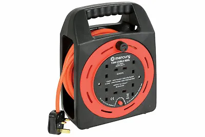 15 Metre Extension Cable Reel With Carry Handle & Thermal Cut Out - 4 Gang 13amp • £28.99