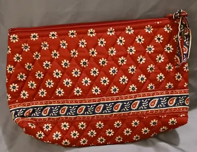 Vera Bradley Americana Red Zippered Lined Makeup Cosmetic Bag RETIRED • $14.27