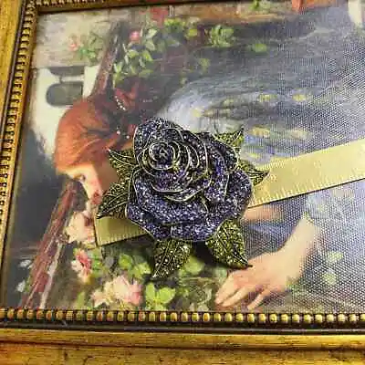 Vintage Medieval Baroque Design Luxury Full Rhinestone Brooch Pin Flowers Gift • $7.86