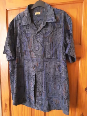 £14.99 • Buy Vintage 90s Aztec Print BHS Short Sleeve Shirt Size - L 