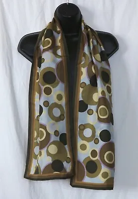 WORTH Olive/Multi Print Rectangular Silk Scarf 10 X 57 EXC • $28.99