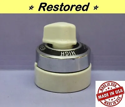 Vintage Range Heater Stove Appliance Rotary Switch HIGHMEDLOW Porcelain Arrow • $49.95
