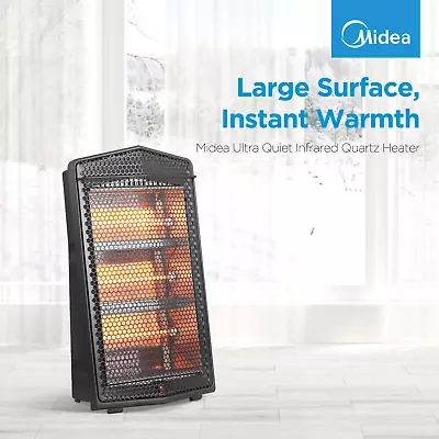 Midea Portable 1500W Ultra Quiet Operation Infrared Quartz Space Heater Black • $20