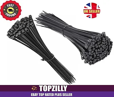 Cable Ties Black 250mm Nylon Zip Tie Wraps Thick / Long • £2.49