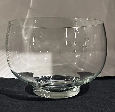 Beautiful Vintage Clear Crystal Blown Glass Punch Bowl/ Salad Bowl • $69.99