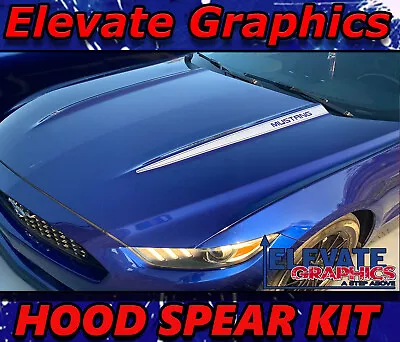 For Ford Mustang Hood Spears Stripes Vinyl Graphics 3M Decals Stickers 2015-2017 • $29.99