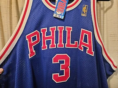 NWT 1996-97 Vtg Mitchell & Ness 76ers Allen Iverson 50th Anniversary Jersey Sz56 • $149.99