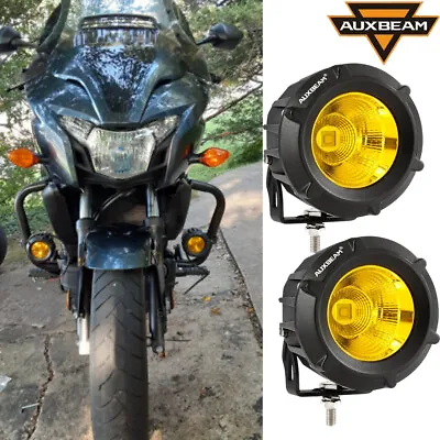 $59.98 • Buy AUXBEAM 2x Auxiliary Fog Spot Light LED Motorcycle Driving Lamp Off Road ATV Kit