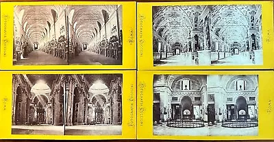 Four RARE Nice 1860s Rome Italy Vatican Stereoviews By Rare Photo Cuccioni NR!! • $20