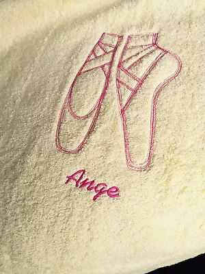 Personalised Embroidered Pointe Shoe Ballerina Ballet Dancer Bath Sheet Towel • £21.99