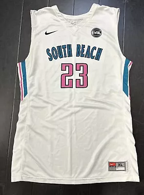 Miami South Beach Pro Leage AAU EYBL Basketball Nike White Jersey Size XL • $100