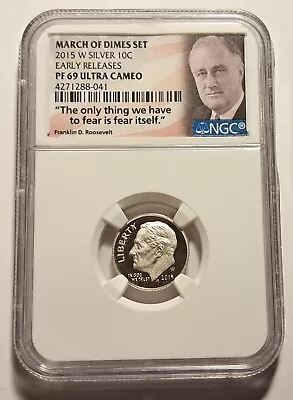 2015-w March Of Dimes Set Silver Roosevelt Proof Ngc Pf69 Ucam Early Releases • $49