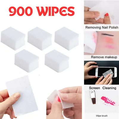 900 Lint Free Nail Wipes UV Gel Nail Polish Remover Cotton Pad Acrylic Cleaner • £3.07