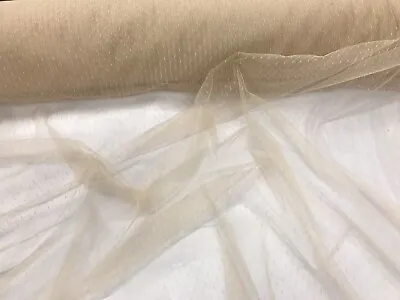 Champagne English Netting - For Bridal Veil Fabric Soft 60 Inch By The Yard • $8.21