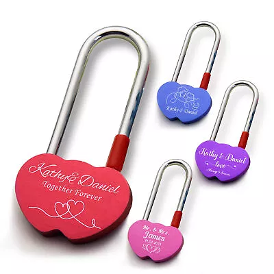 £5.49 • Buy Personalised Padlock Love Locks For Couples Birthday Anniversary Wedding Gifts